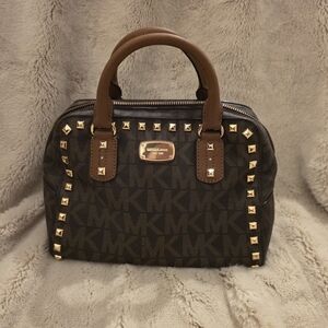 Michael Kors Black and Brown Studded Women's Bag